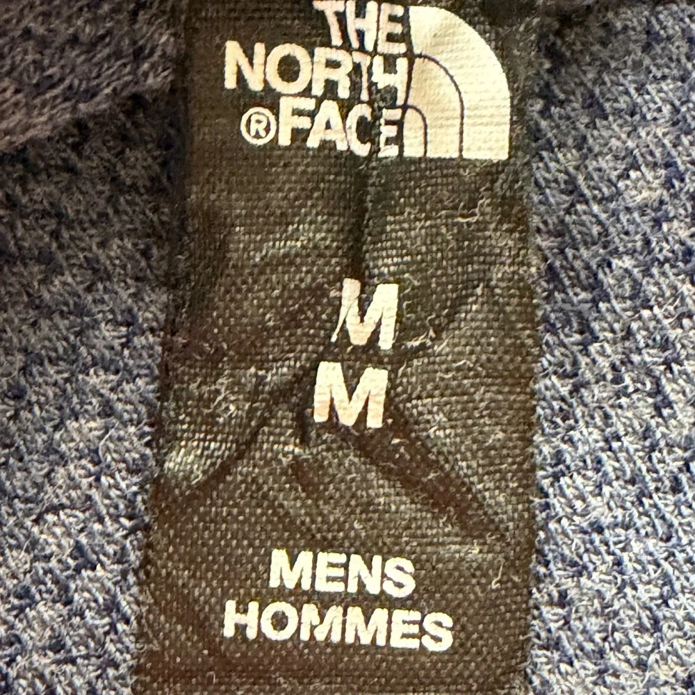 The North Face Mens Wool Blend Base Layer Long Sleeve Shirt Blue Gray Medium